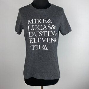 Stranger Things Names T-Shirt Size S Graphic Print Mike Lucas Dustin Eleven Will